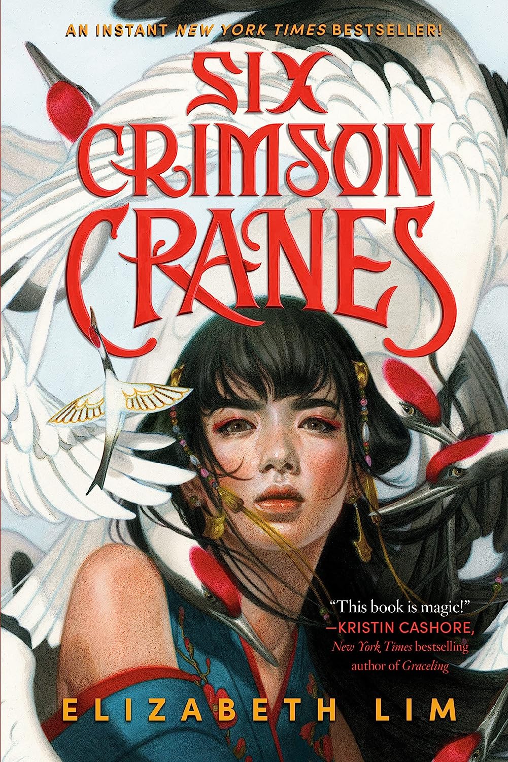 SIX CRIMSON CRANES